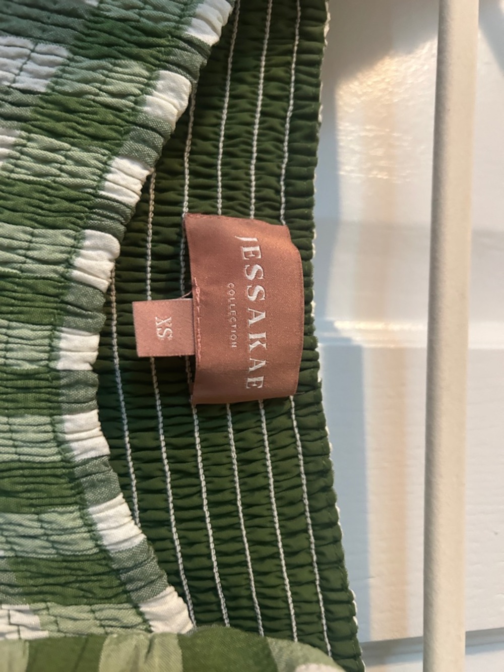 Green and White Gingham Ruffled Tiered Sundress from Jessakae - Picture 3 of 3